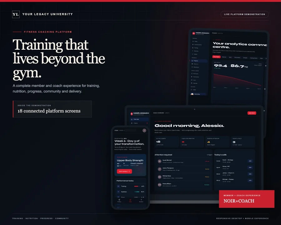NOIR+COACH Platform live demo